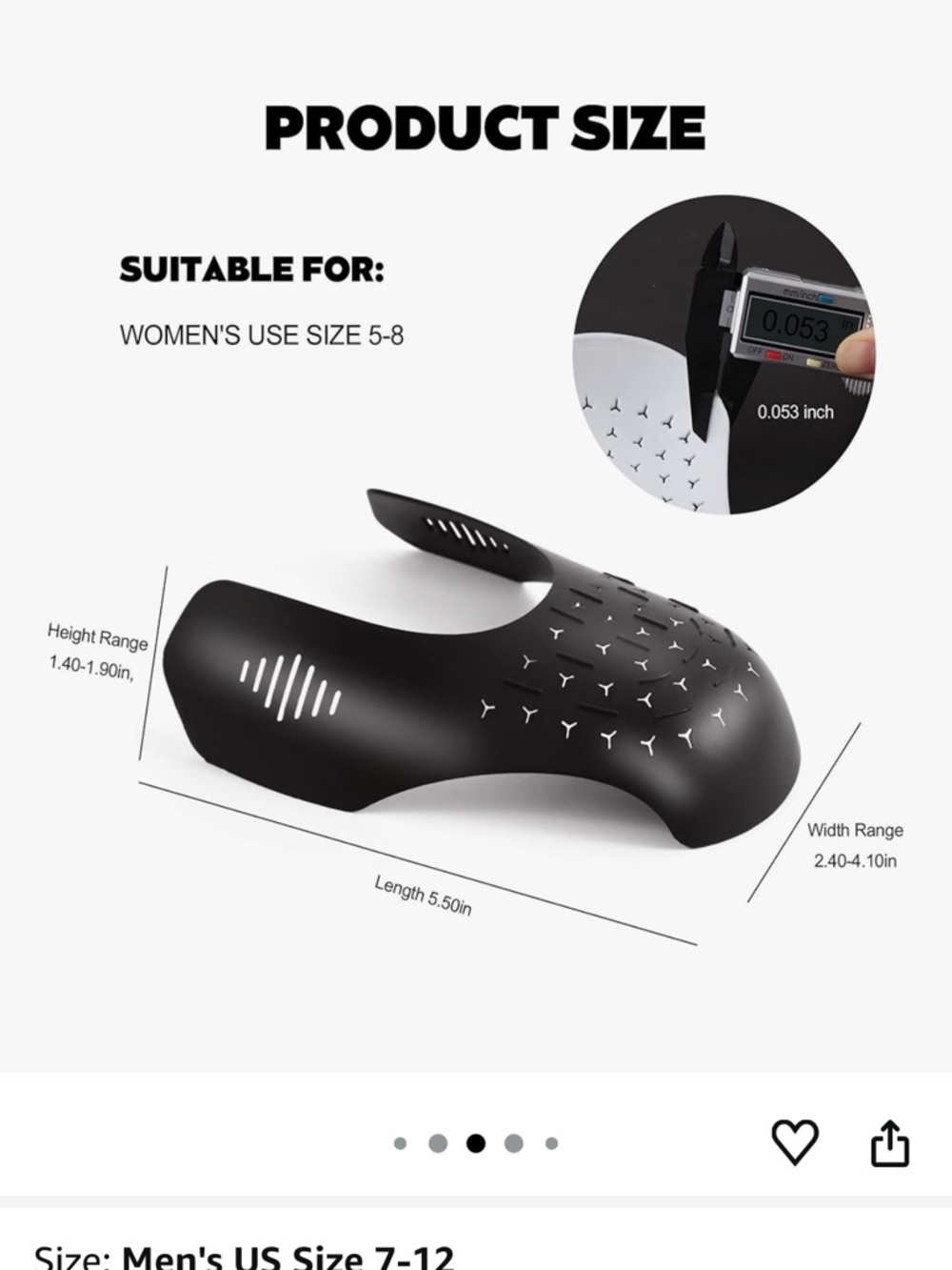 Men's Black and White Slip-in Sneakers Insert - Lightweight Comfort Shoe Spacer